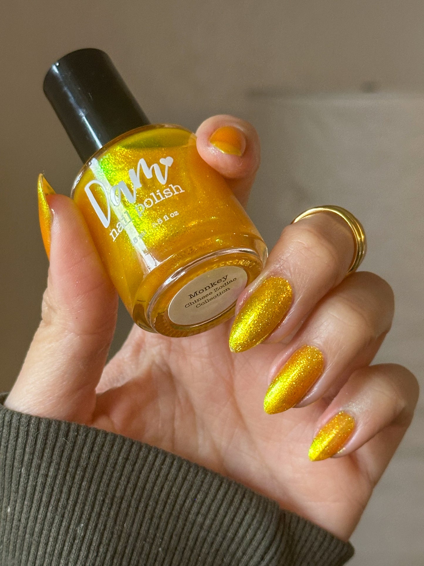 Monkey - Yellow Shimmer Nail Polish - Chinese Zodiac Collection - Dam Nail Polish