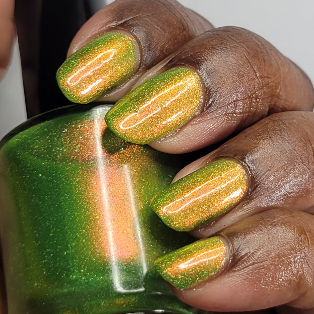 Nerd Out in Akihabara - Green Shimmer Polish - Journey Through Japan Collection - Dam Nail Polish