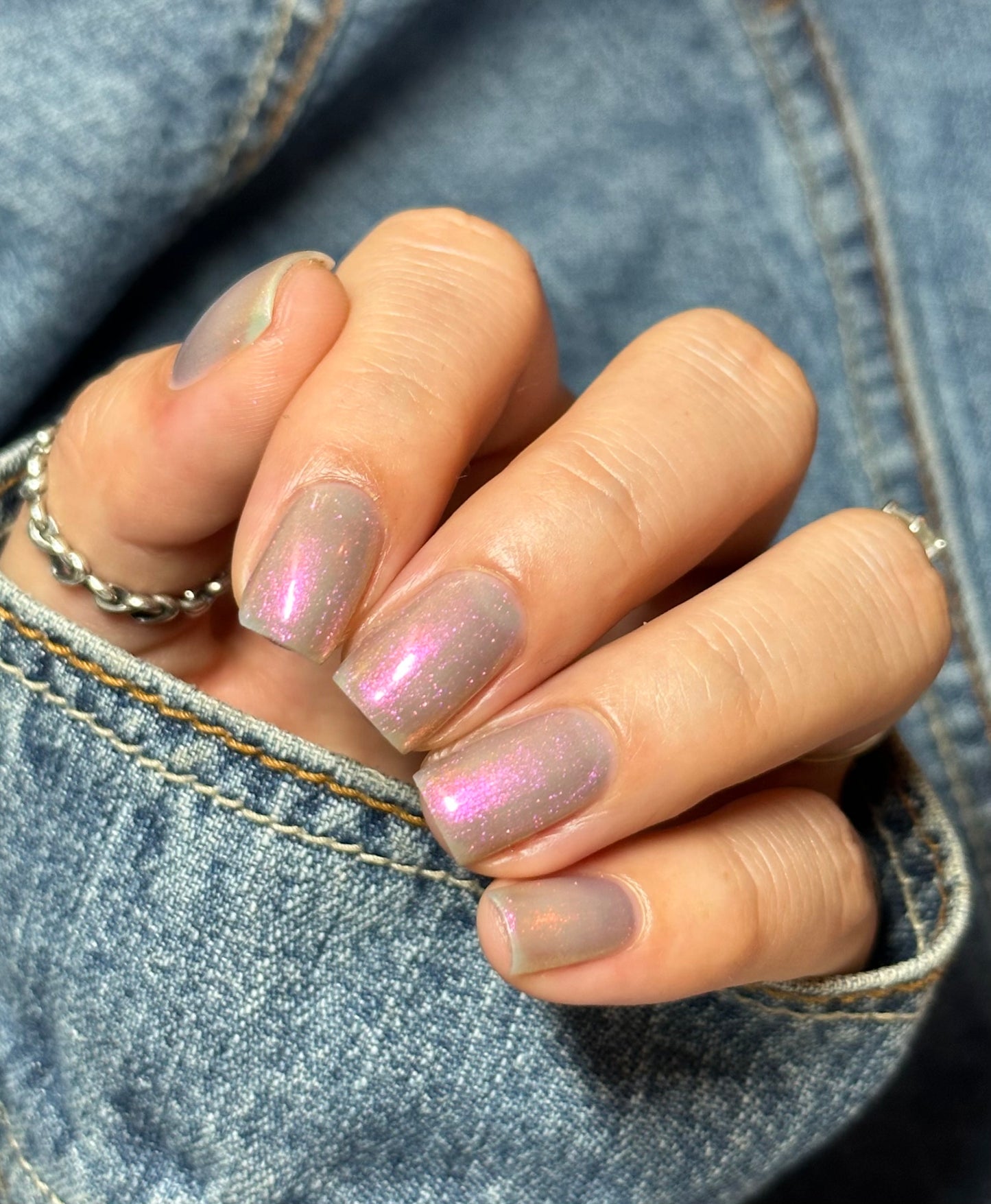 Don’t Kiss Your Sis - Pink Shimmer Nail Polish - Trust the Shimmer Collection - Dam Nail Polish