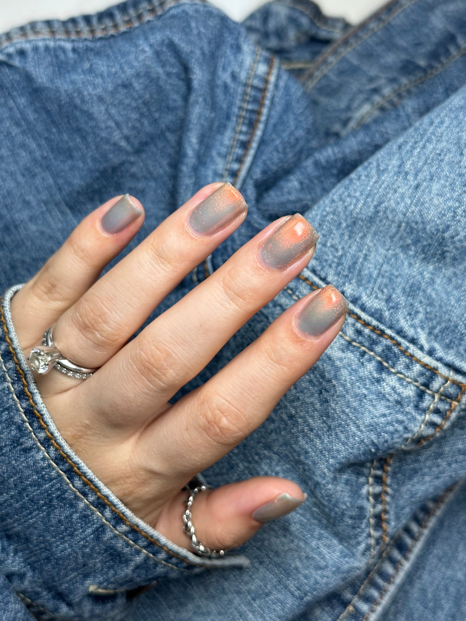 COMING SOON! 5/2 PRE ORDER: They See BB Rollin’ - Orange Shimmer Nail Polish - Trust the Shimmer Collection - Ships in ~5 weeks - Dam Nail Polish