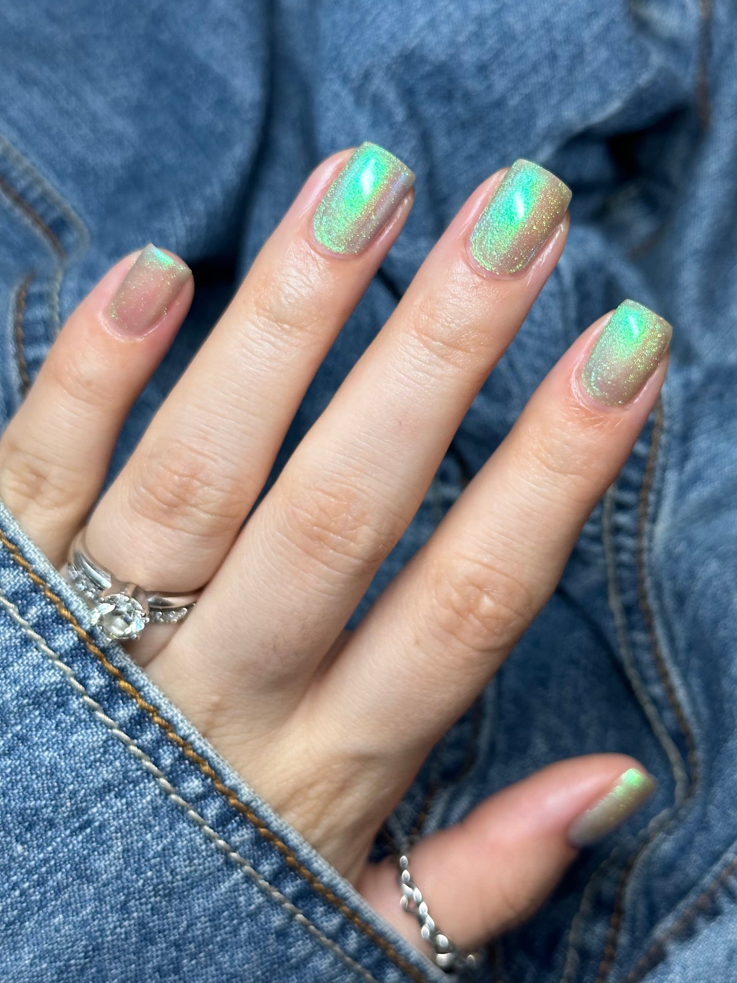 Get This Polish You Must - Green Shimmer Nail Polish - Trust the Shimmer Collection