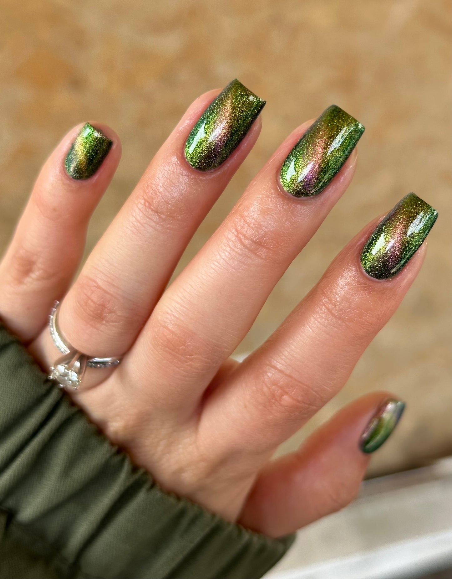Parallel Possibilities - Shifting Multichrome Magnetic Nail Polish - Shifts Gold, Green, and Blue - Into the Multiverse Collection - Dam Nail Polish