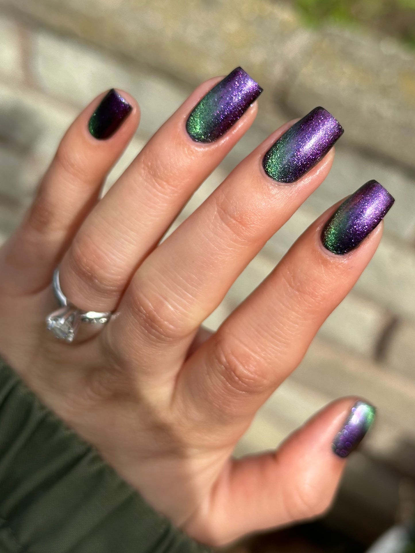Distant Dimensions - Shifting Multichrome Magnetic Nail Polish - Shifts Purple, Pink, Gold, and Green - Into the Multiverse Collection
