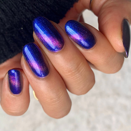Quantum Quest - Shifting Multichrome Magnetic Nail Polish - Shifts Blue and Purple - Into the Multiverse Collection - Dam Nail Polish