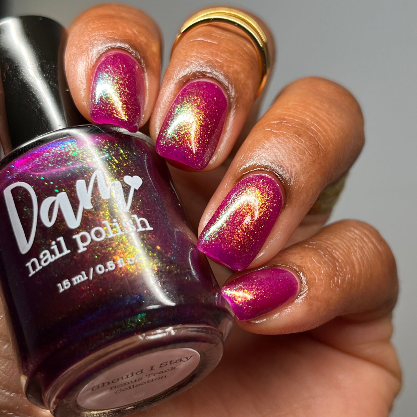 PRE ORDER: Should I Stay - Deep Fucshia Shimmer Nail Polish - Bonus Track Collection - Ships in Approx. 5 Weeks - Dam Nail Polish