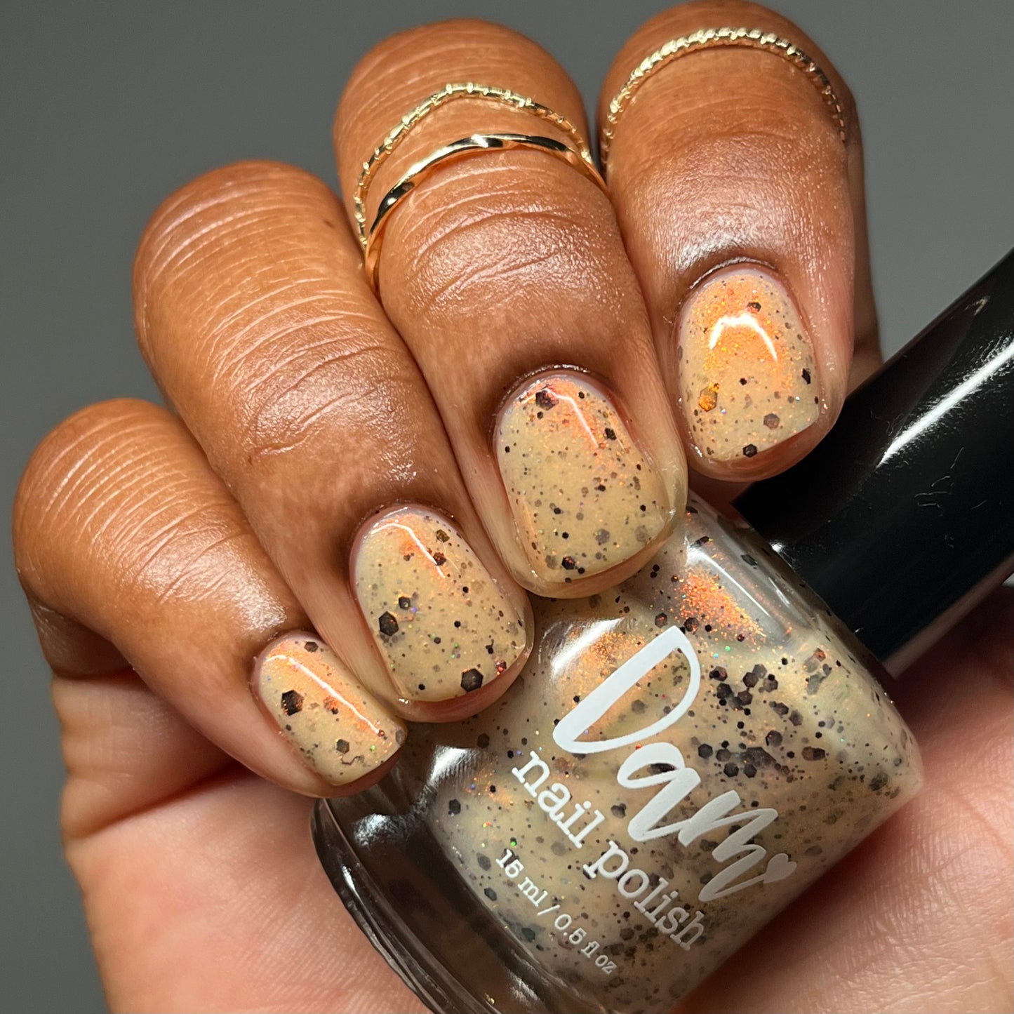 Thai and Stop Me - Light Orange Crelly Nail Polish - Boba Collection - Dam Nail Polish