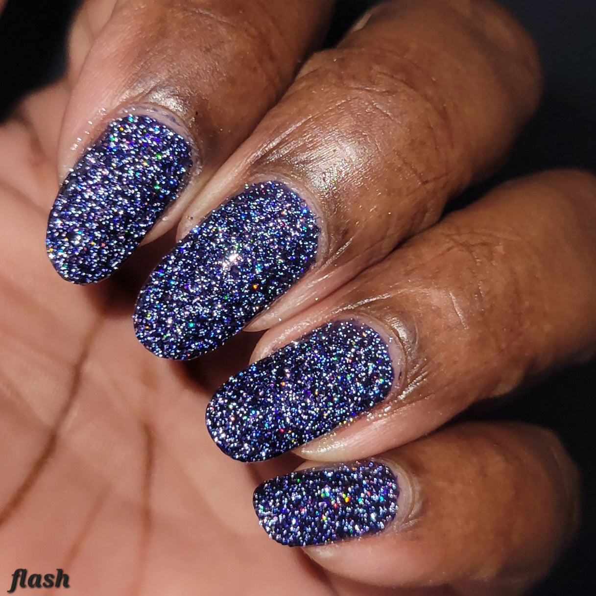 What a Batty - Blue Reflective Glitter Nail Polish - Bitten Collection - Dam Nail Polish