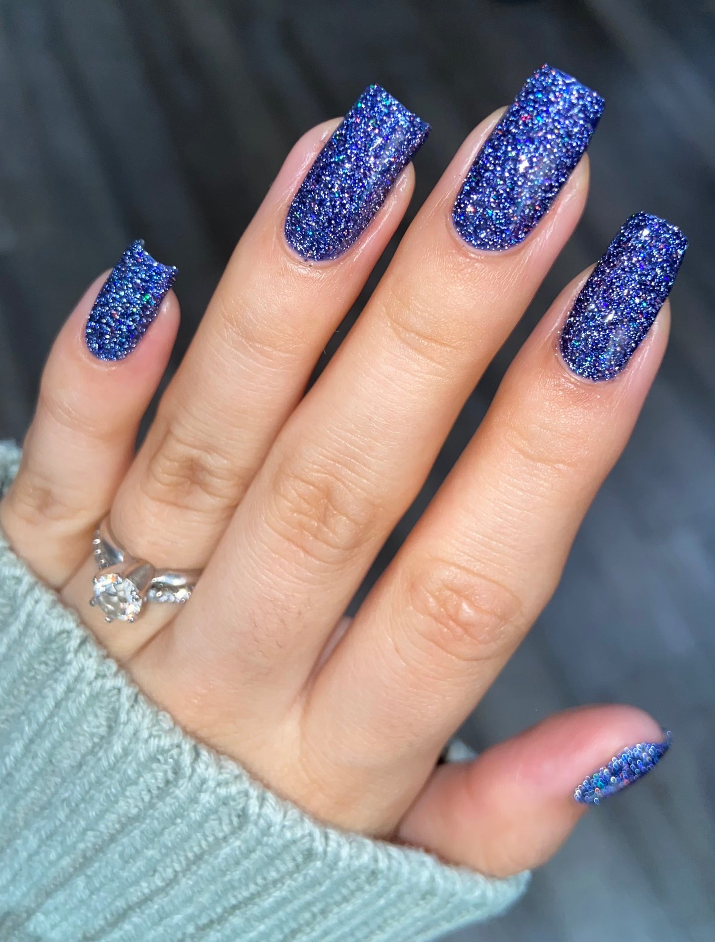 What a Batty - Blue Reflective Glitter Nail Polish - Bitten Collection - Dam Nail Polish