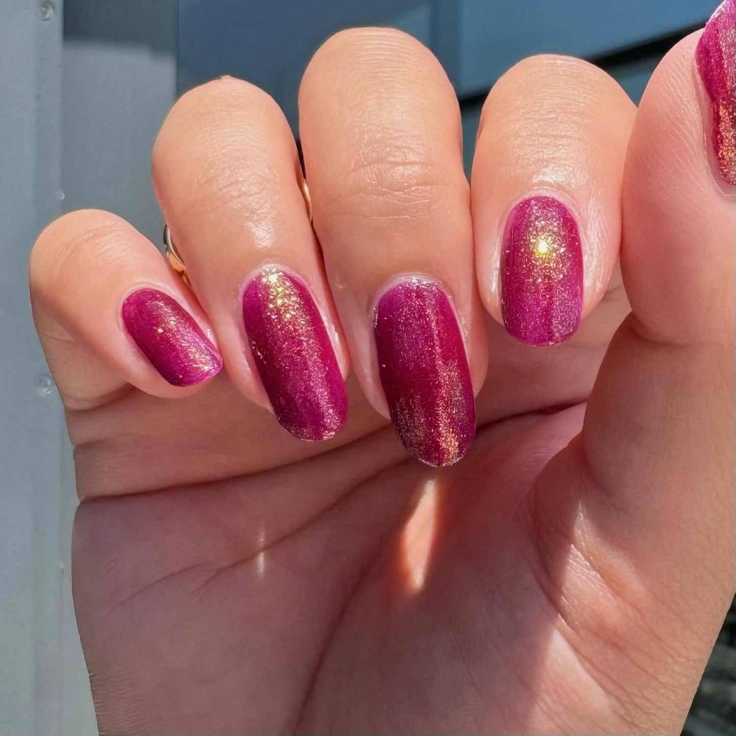 Should I Stay - Deep Fucshia Shimmer Nail Polish - Bonus Track Collection - Dam Nail Polish