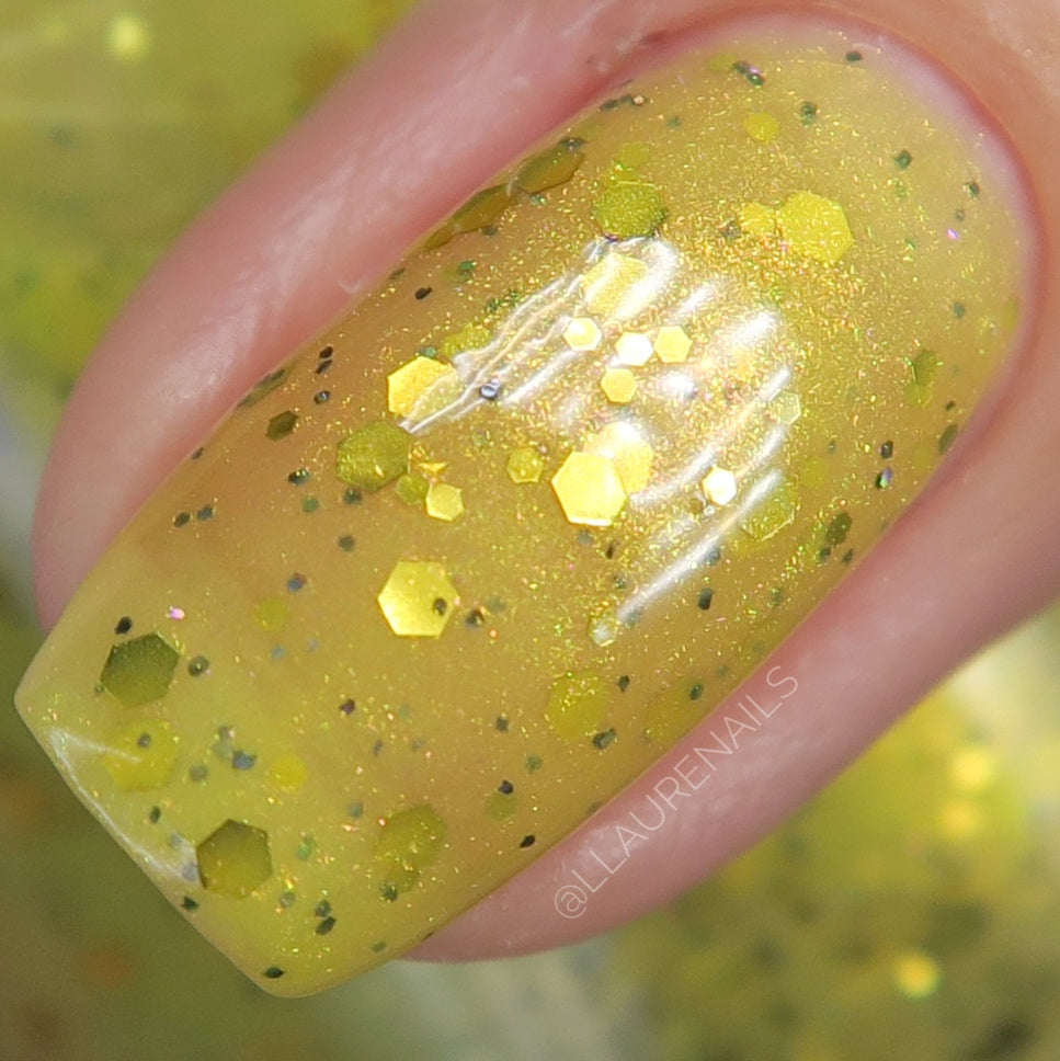 Banana Cabana - Light Yellow Crelly - Glitter Nail Polish - Shimmer Nail Polish - Sweet Sips Collection - Dam Nail Polish