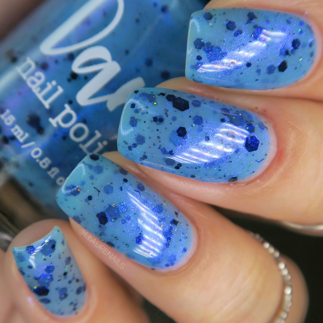 Bibbidi-Boba Tea-Boo - Light Blue Crelly Nail Polish - Boba Collection - Dam Nail Polish