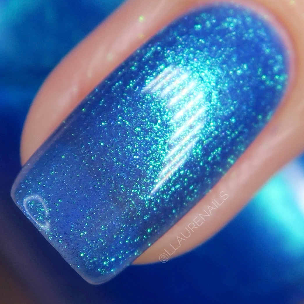 Cheers to 10 Years - Blue Shimmer Nail Polish - 10th Anniversary Trio - Dam Nail Polish