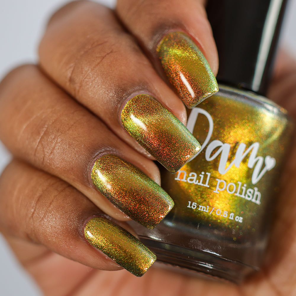Cosmic Chaos - Shifting Multichrome Magnetic Nail Polish - Shifts Red and Orange - Into the Multiverse Collection - Dam Nail Polish