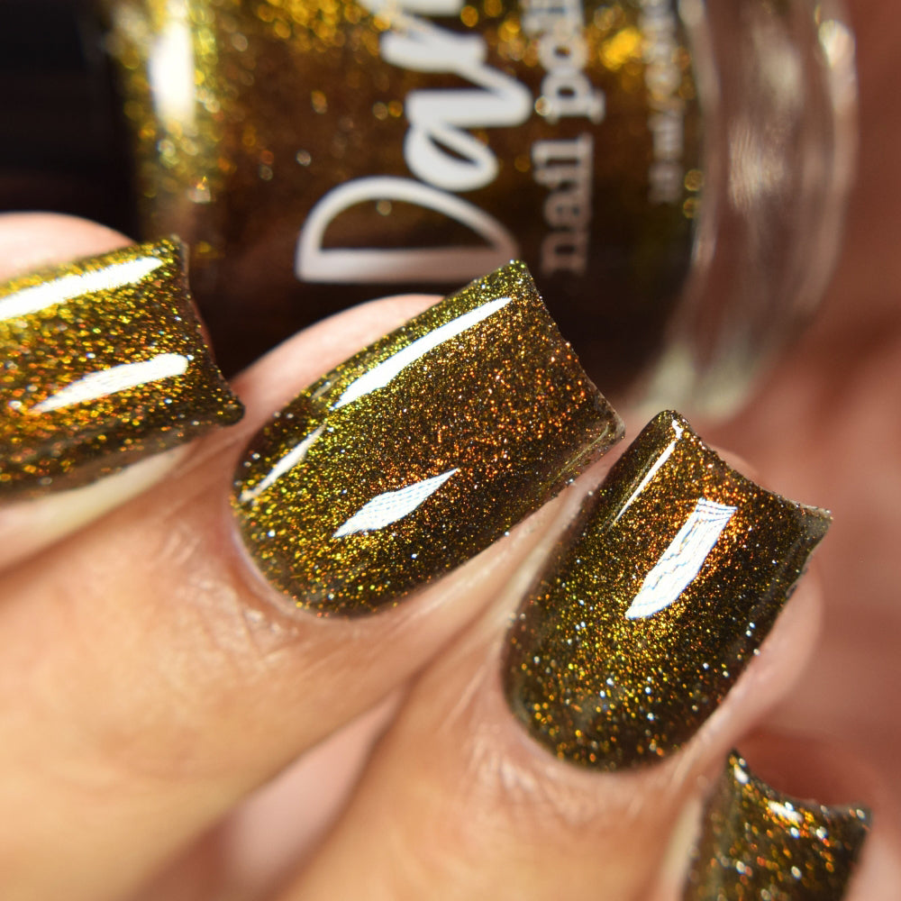 Champagne Sparkle - Black Reflective Glitter Nail Polish - Nostalgia Trends Custom - 1920s Fashion Themed - Dam Nail Polish