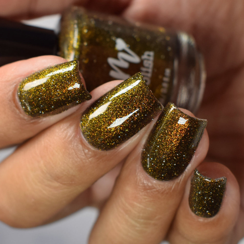 Champagne Sparkle - Black Reflective Glitter Nail Polish - Nostalgia Trends Custom - 1920s Fashion Themed - Dam Nail Polish