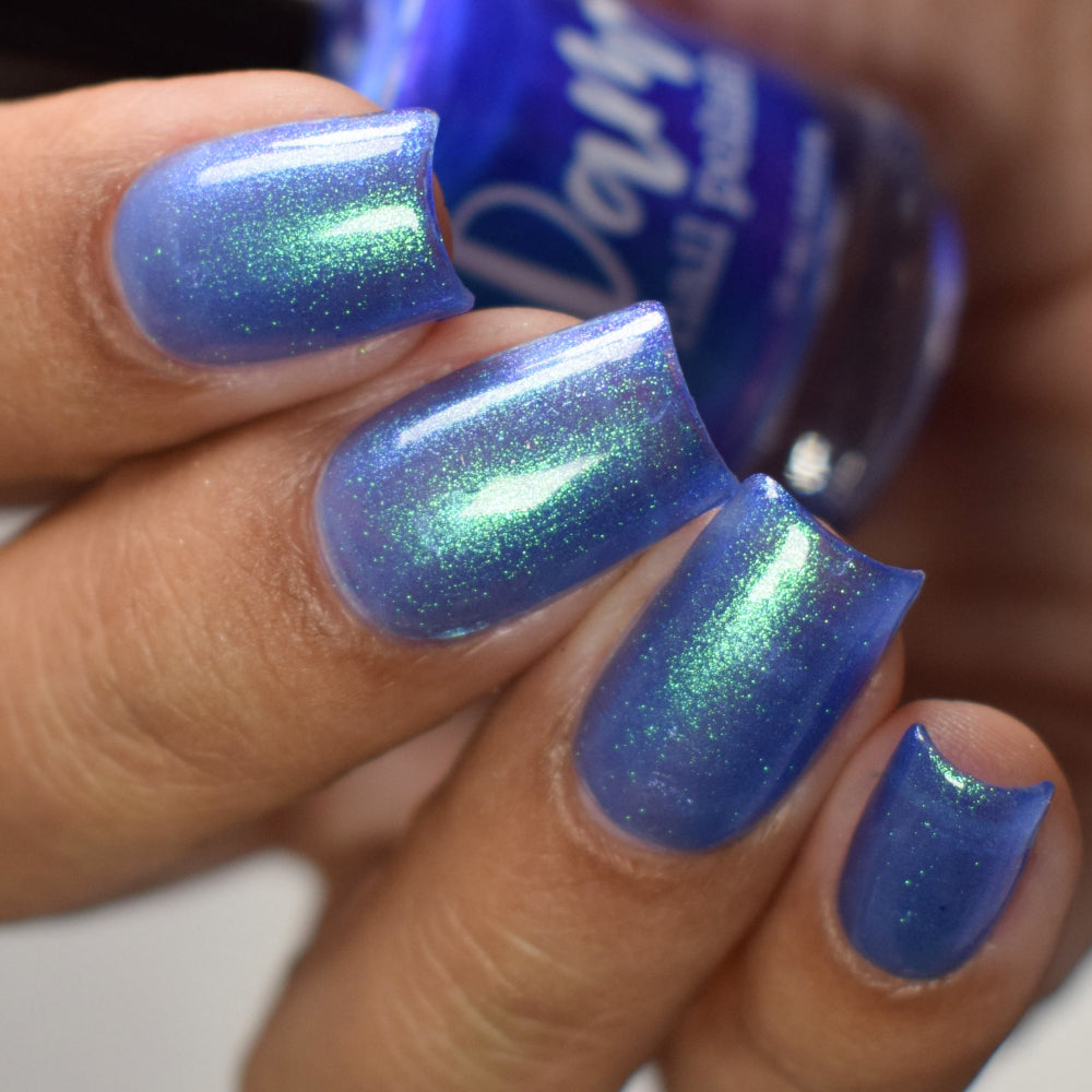 Cheers to 10 Years - Blue Shimmer Nail Polish - 10th Anniversary Trio - Dam Nail Polish