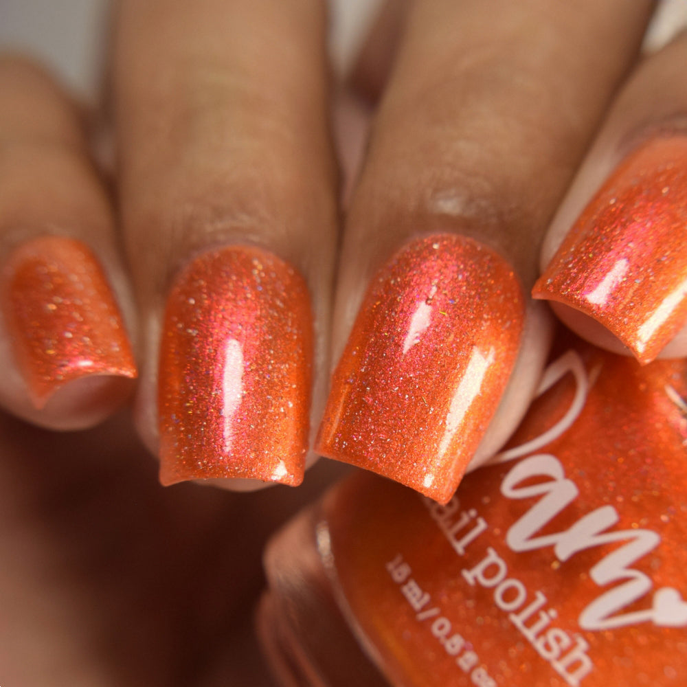Have a Bite or 10 in Osaka - Orange Shimmer Polish - Journey Through Japan Collection - Dam Nail Polish