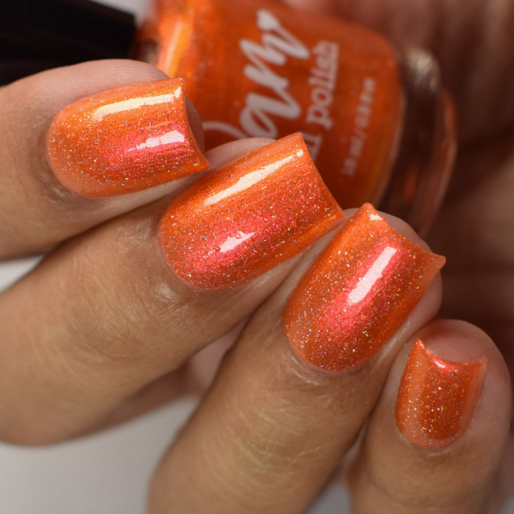 Have a Bite or 10 in Osaka - Orange Shimmer Polish - Journey Through Japan Collection - Dam Nail Polish