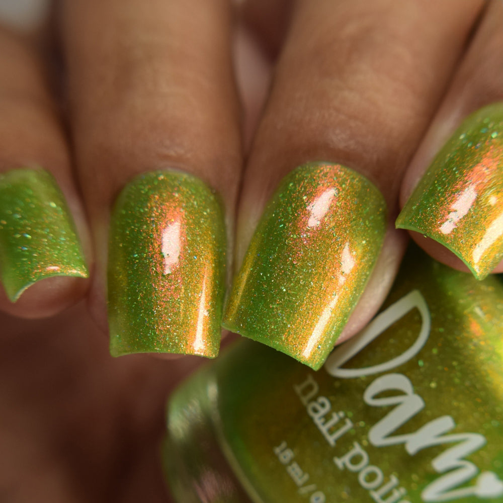 Nerd Out in Akihabara - Green Shimmer Polish - Journey Through Japan Collection - Dam Nail Polish
