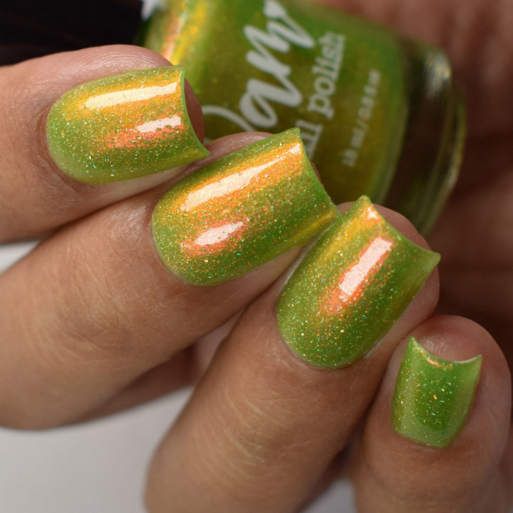 Nerd Out in Akihabara - Green Shimmer Polish - Journey Through Japan Collection - Dam Nail Polish