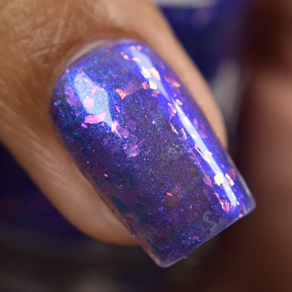 Merry February - Purple Flakie Nail Polish - Limited Edition Polished Jewel Society Facebook Group Custom - Dam Nail Polish