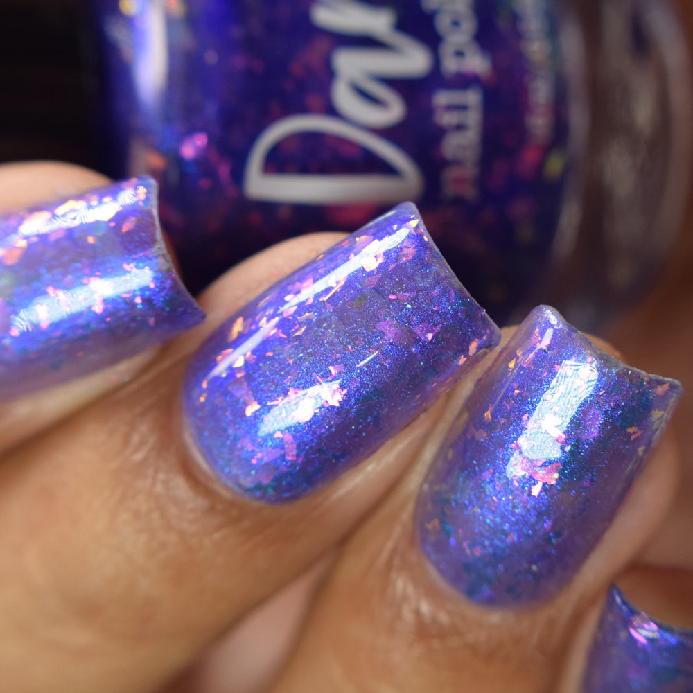 Merry February - Purple Flakie Nail Polish - Limited Edition Polished Jewel Society Facebook Group Custom - Dam Nail Polish