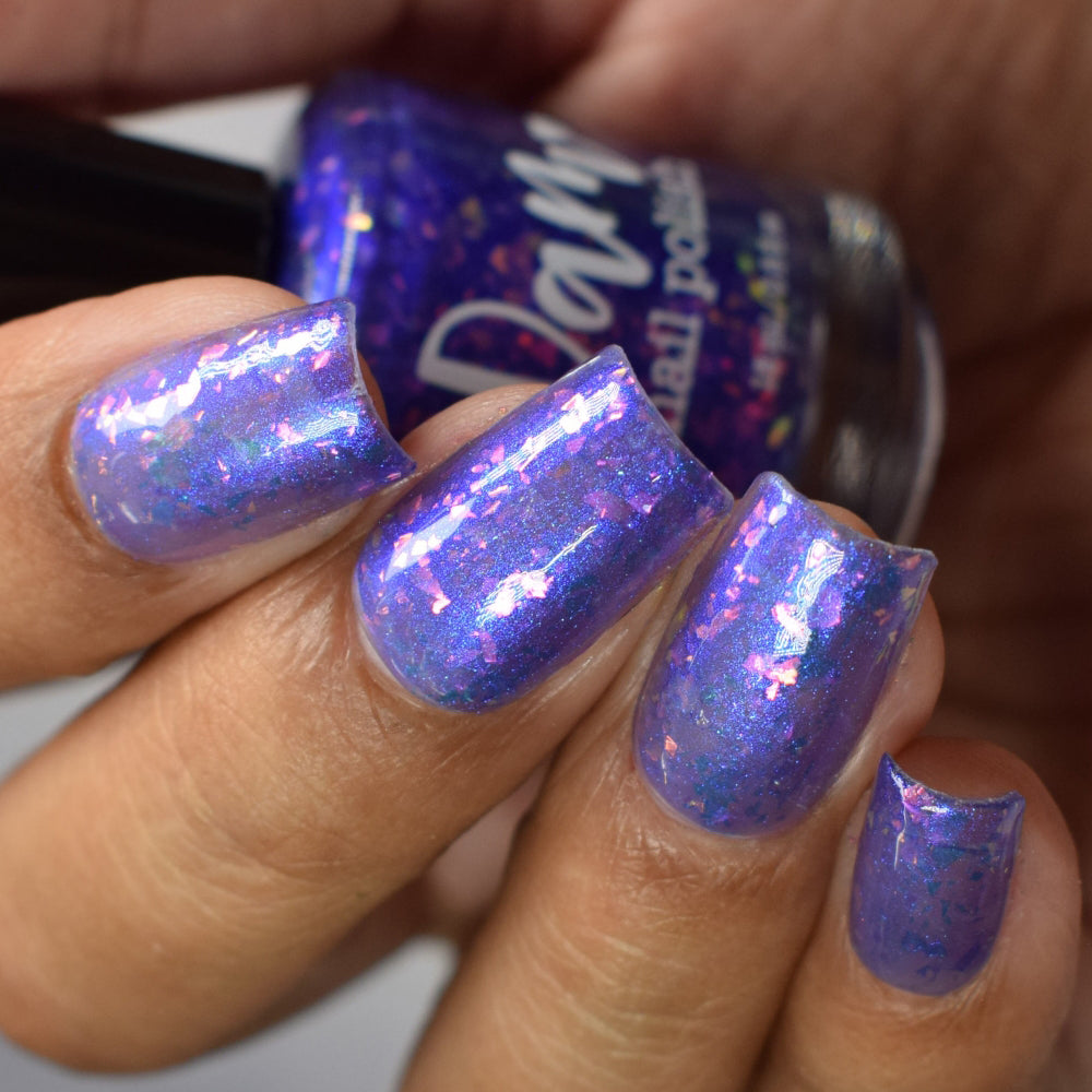 Merry February - Purple Flakie Nail Polish - Limited Edition Polished Jewel Society Facebook Group Custom - Dam Nail Polish
