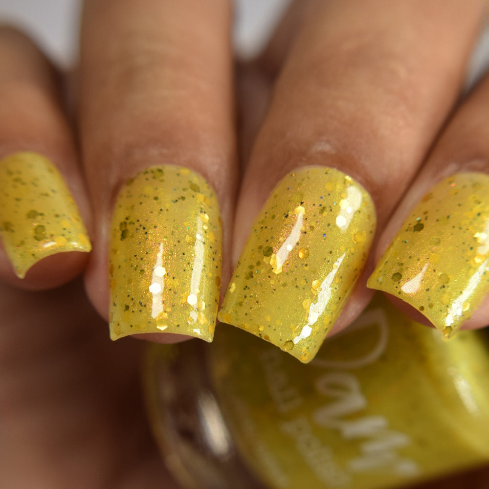 Banana Cabana - Light Yellow Crelly - Glitter Nail Polish - Shimmer Nail Polish - Sweet Sips Collection - Dam Nail Polish