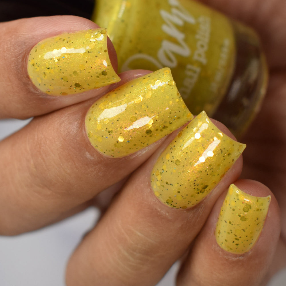 Banana Cabana - Light Yellow Crelly - Glitter Nail Polish - Shimmer Nail Polish - Sweet Sips Collection - Dam Nail Polish