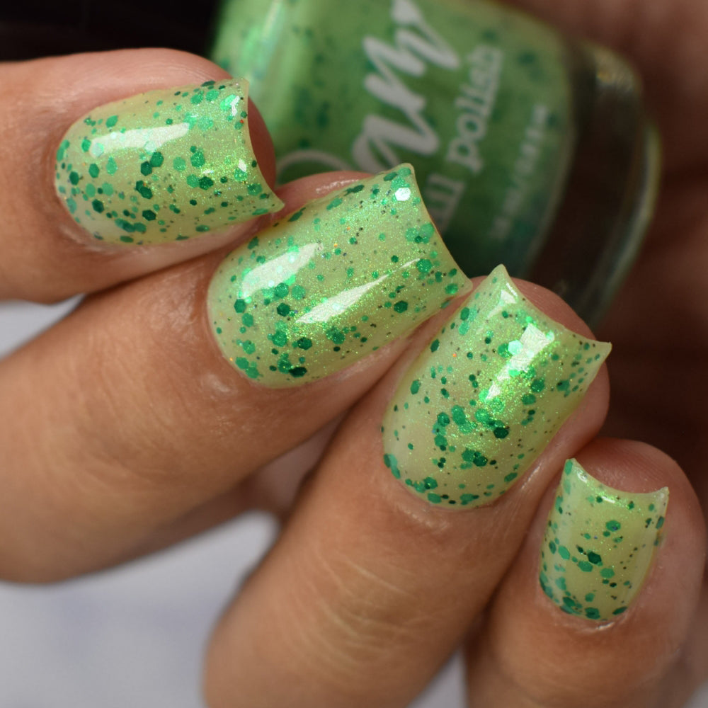 Honeydew Brew - Light Green Crelly - Glitter Nail Polish - Shimmer Nail Polish - Sweet Sips Collection - Dam Nail Polish