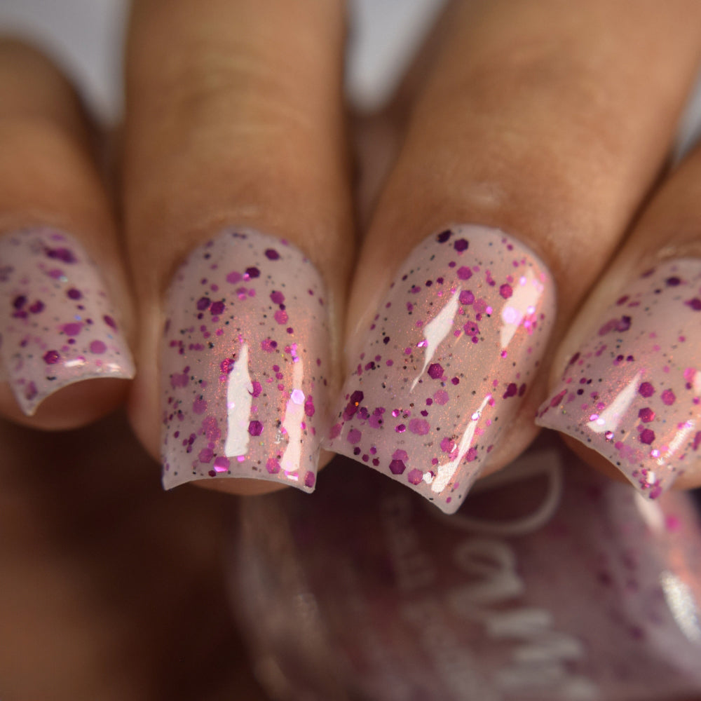 Passionfruit Attitude - Light Pink Crelly - Glitter Nail Polish - Shimmer Nail Polish - Sweet Sips Collection - Dam Nail Polish