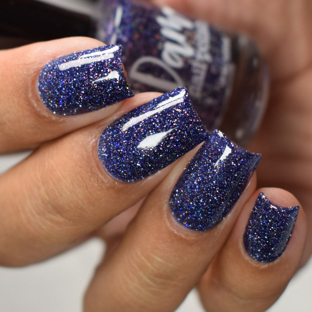 What a Batty - Blue Reflective Glitter Nail Polish - Bitten Collection - Dam Nail Polish