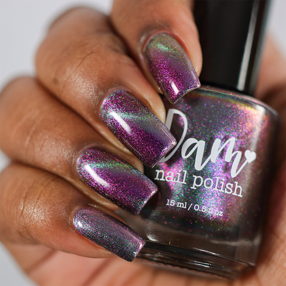 Distant Dimensions - Shifting Multichrome Magnetic Nail Polish - Shifts Purple, Pink, Gold, and Green - Into the Multiverse Collection