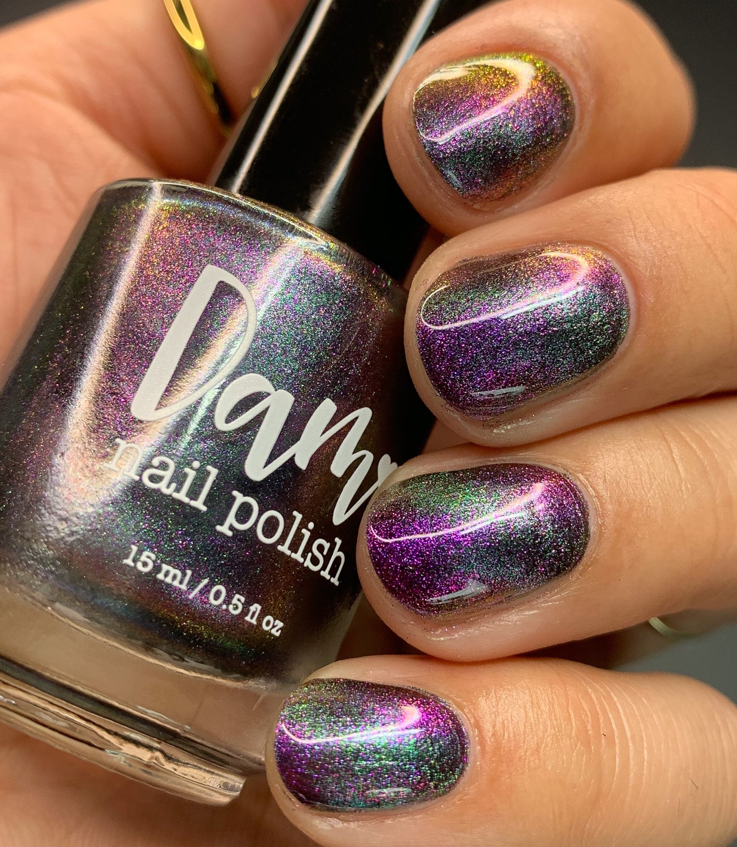 Distant Dimensions - Shifting Multichrome Magnetic Nail Polish - Shifts Purple, Pink, Gold, and Green - Into the Multiverse Collection