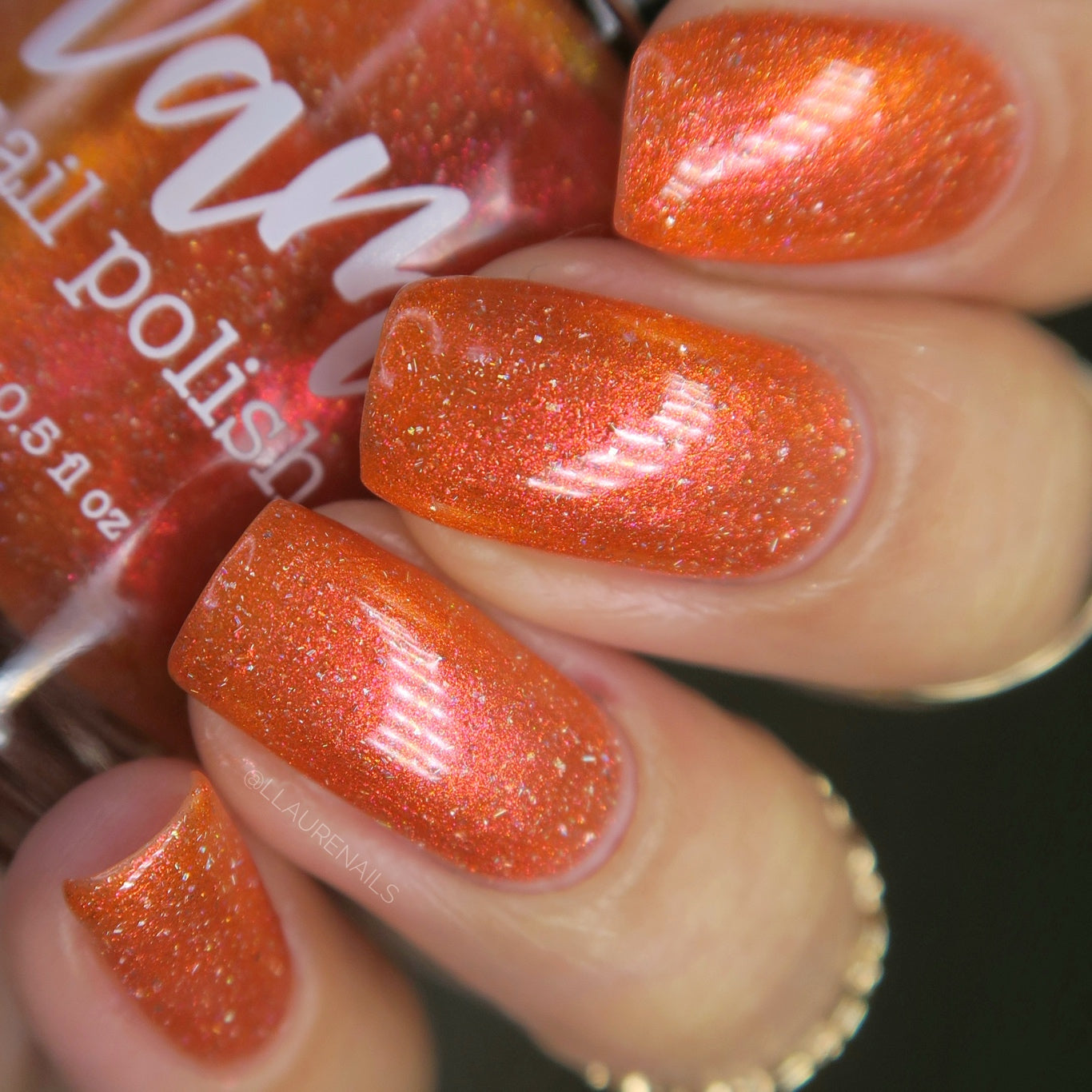 Have a Bite or 10 in Osaka - Orange Shimmer Polish - Journey Through Japan Collection - Dam Nail Polish