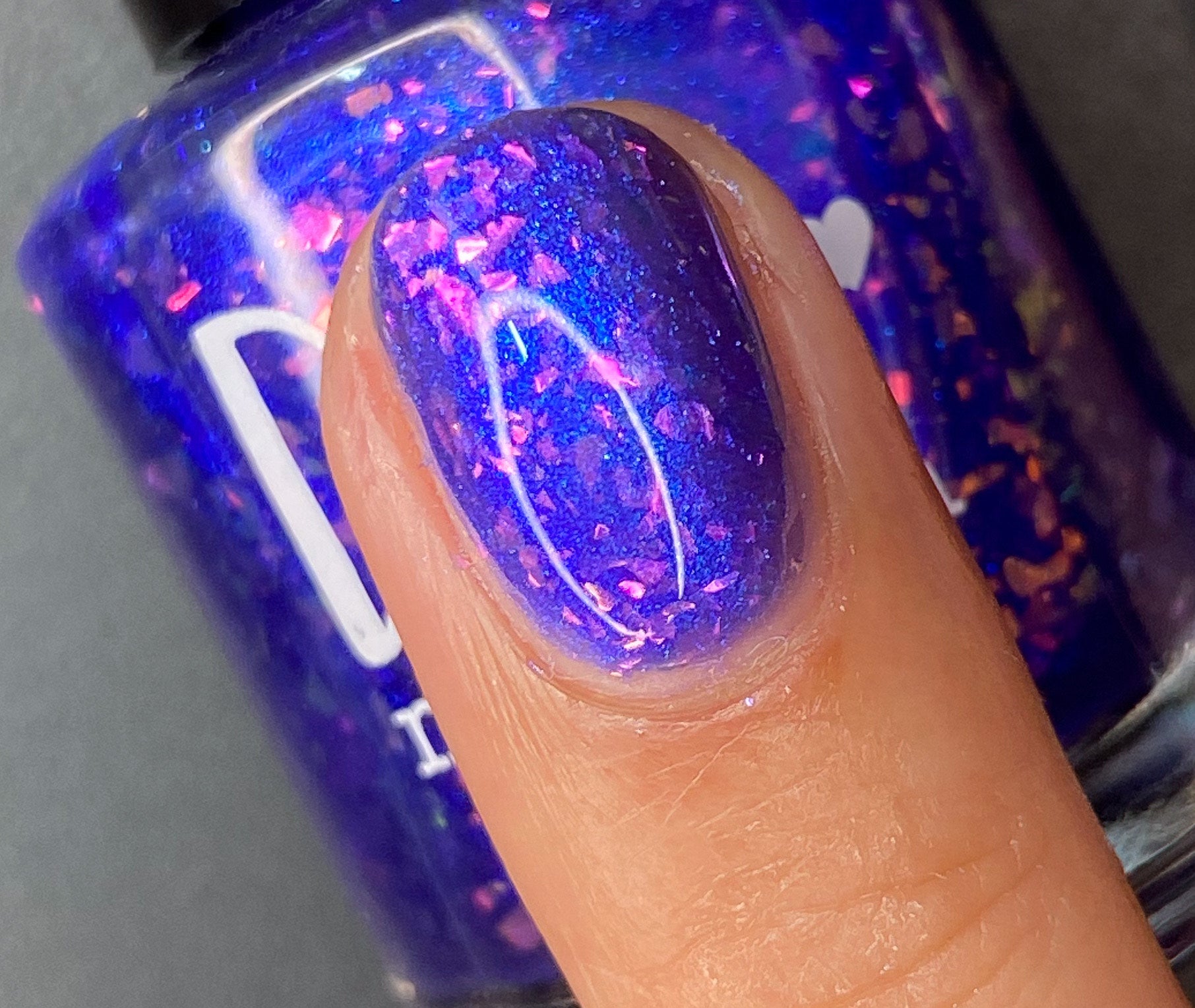 Merry February - Purple Flakie Nail Polish - Limited Edition Polished Jewel Society Facebook Group Custom - Dam Nail Polish