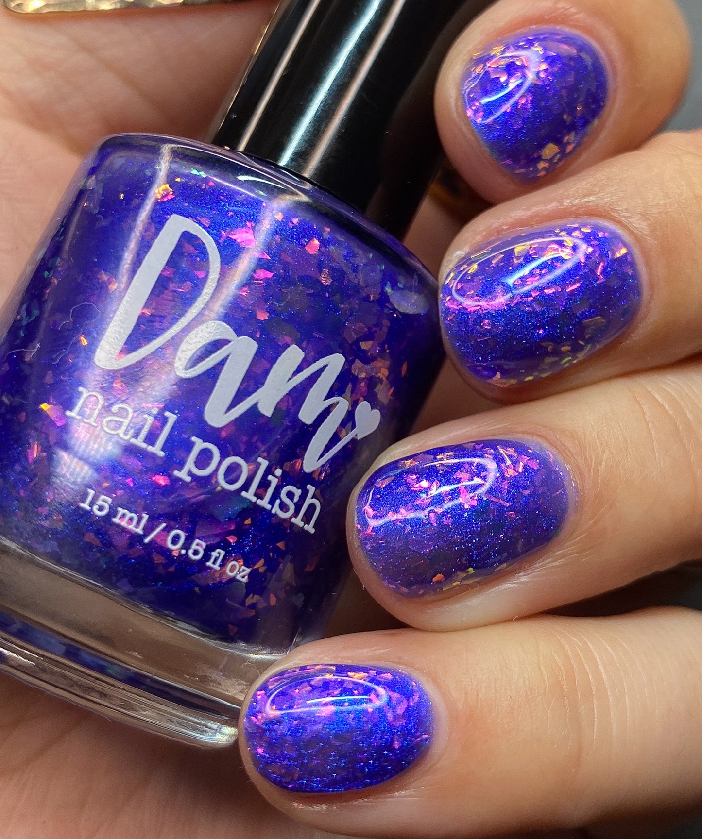 Merry February - Purple Flakie Nail Polish - Limited Edition Polished Jewel Society Facebook Group Custom - Dam Nail Polish