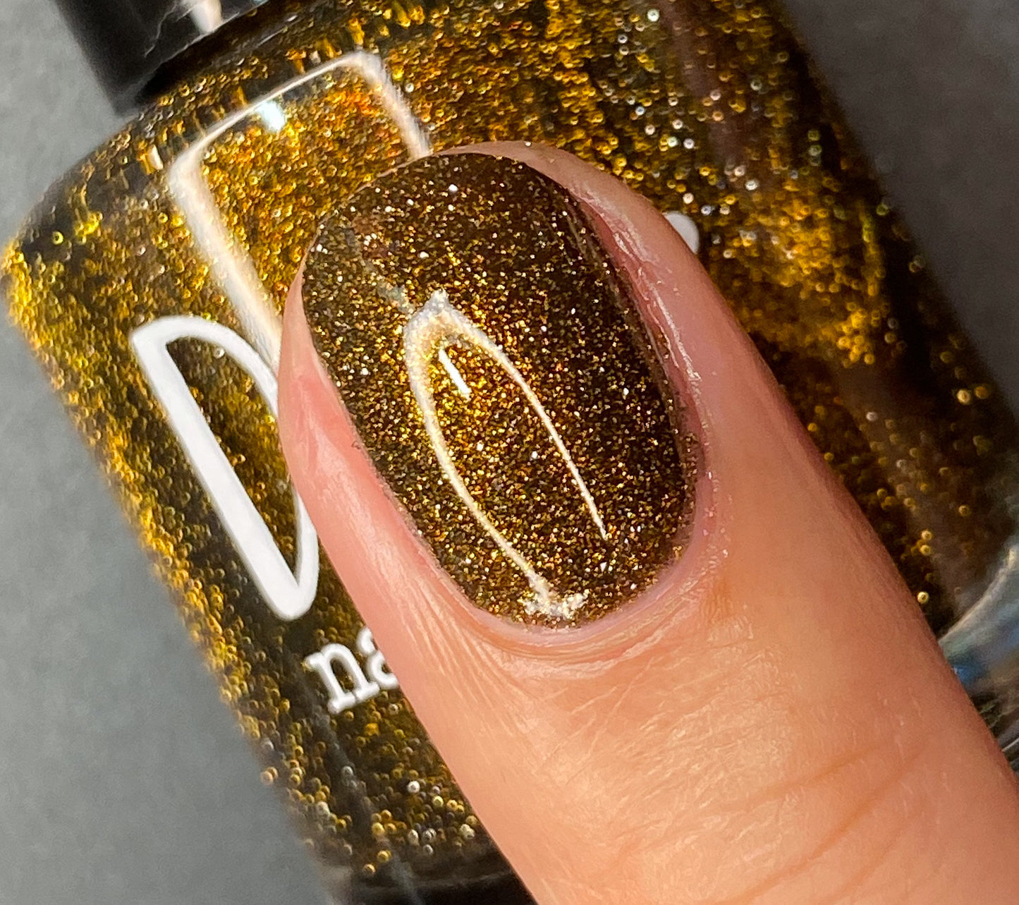 Champagne Sparkle - Black Reflective Glitter Nail Polish - Nostalgia Trends Custom - 1920s Fashion Themed - Dam Nail Polish