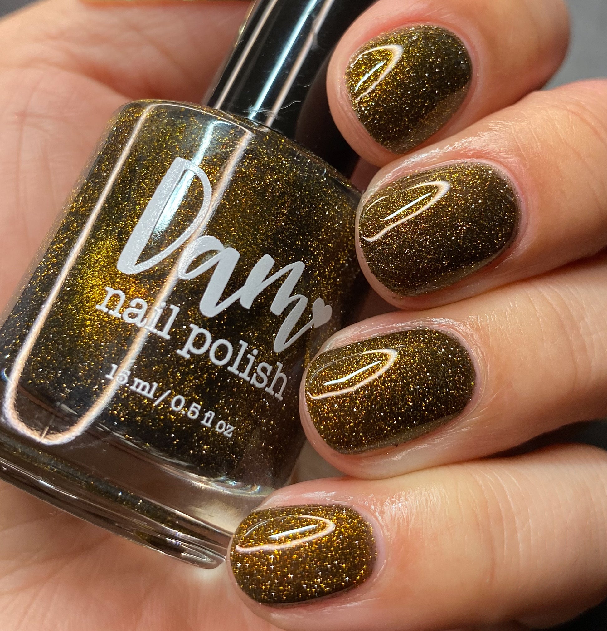 Champagne Sparkle - Black Reflective Glitter Nail Polish - Nostalgia Trends Custom - 1920s Fashion Themed - Dam Nail Polish
