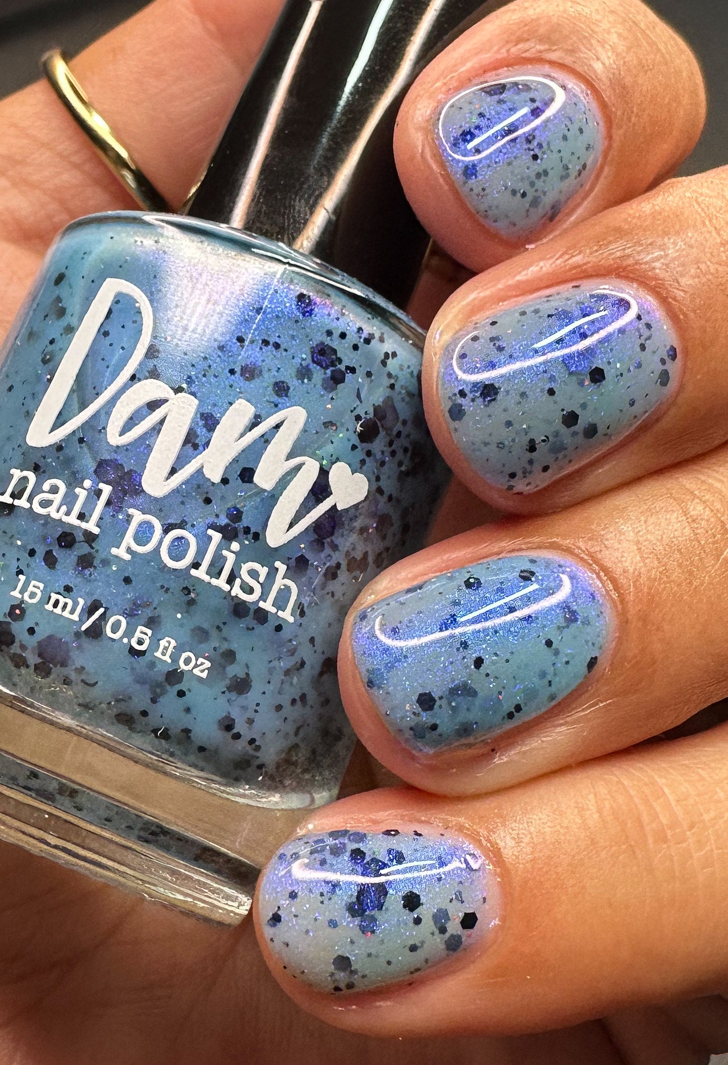 Bibbidi-Boba Tea-Boo - Light Blue Crelly Nail Polish - Boba Collection - Dam Nail Polish