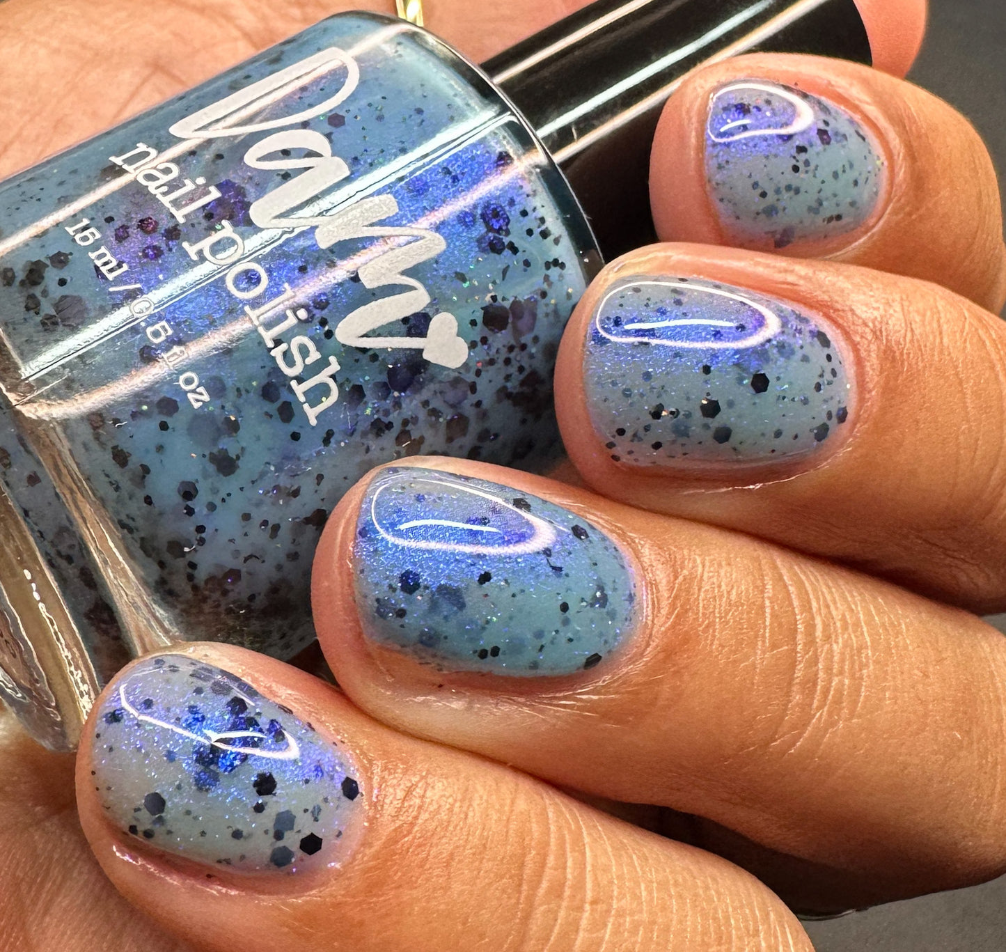 Bibbidi-Boba Tea-Boo - Light Blue Crelly Nail Polish - Boba Collection - Dam Nail Polish