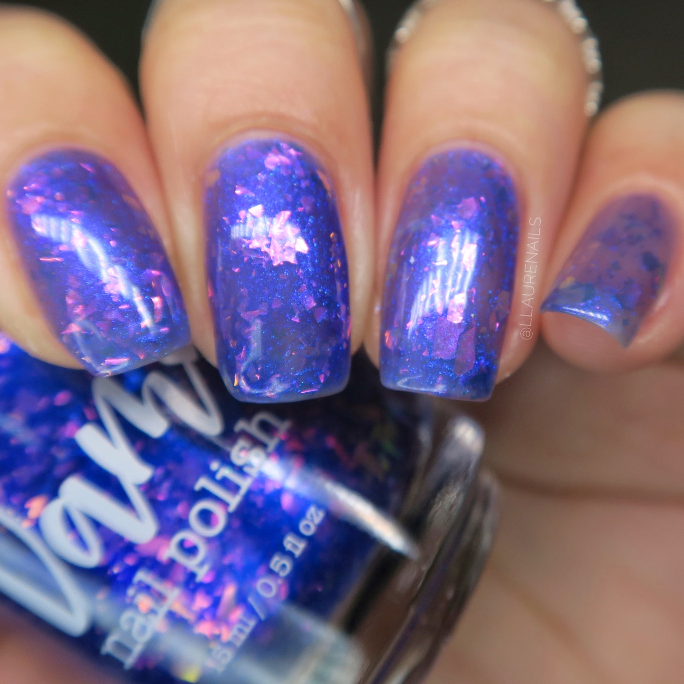 Merry February - Purple Flakie Nail Polish - Limited Edition Polished Jewel Society Facebook Group Custom - Dam Nail Polish