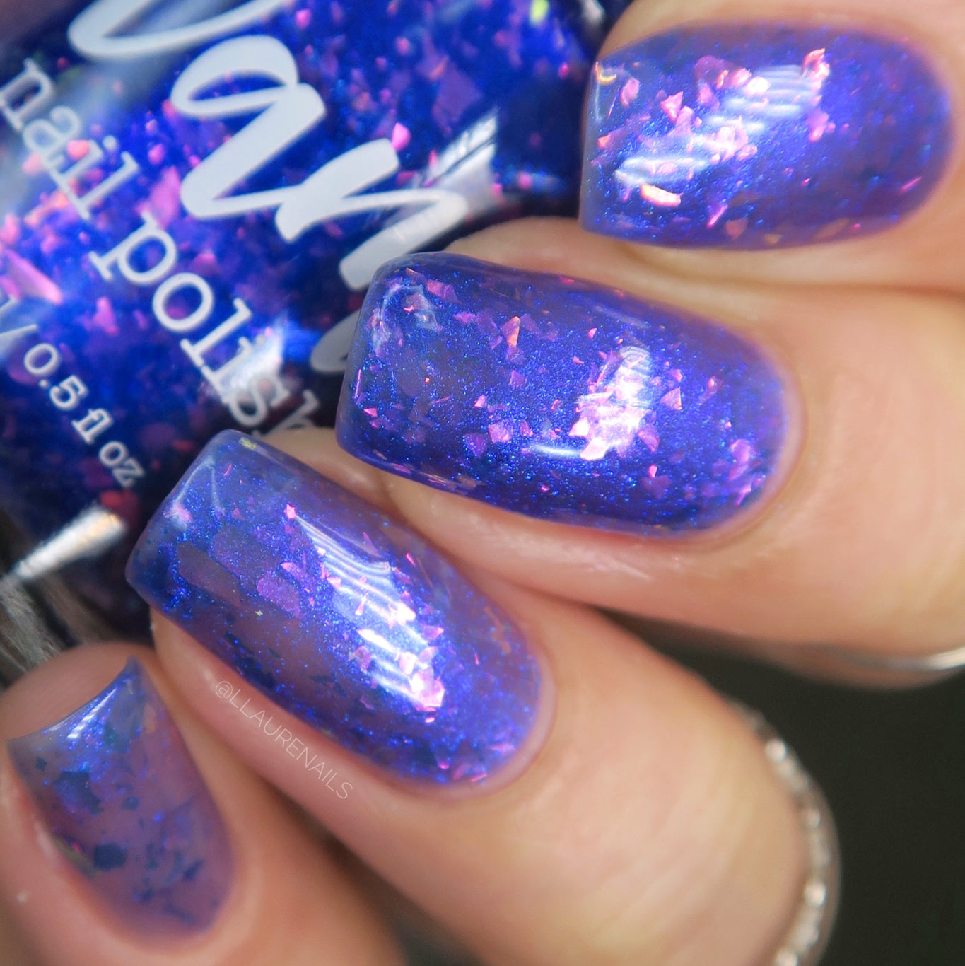 Merry February - Purple Flakie Nail Polish - Limited Edition Polished Jewel Society Facebook Group Custom - Dam Nail Polish