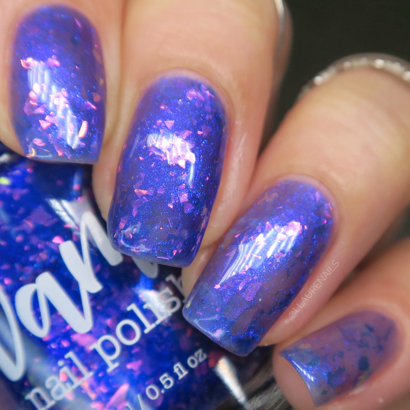 Merry February - Purple Flakie Nail Polish - Limited Edition Polished Jewel Society Facebook Group Custom - Dam Nail Polish