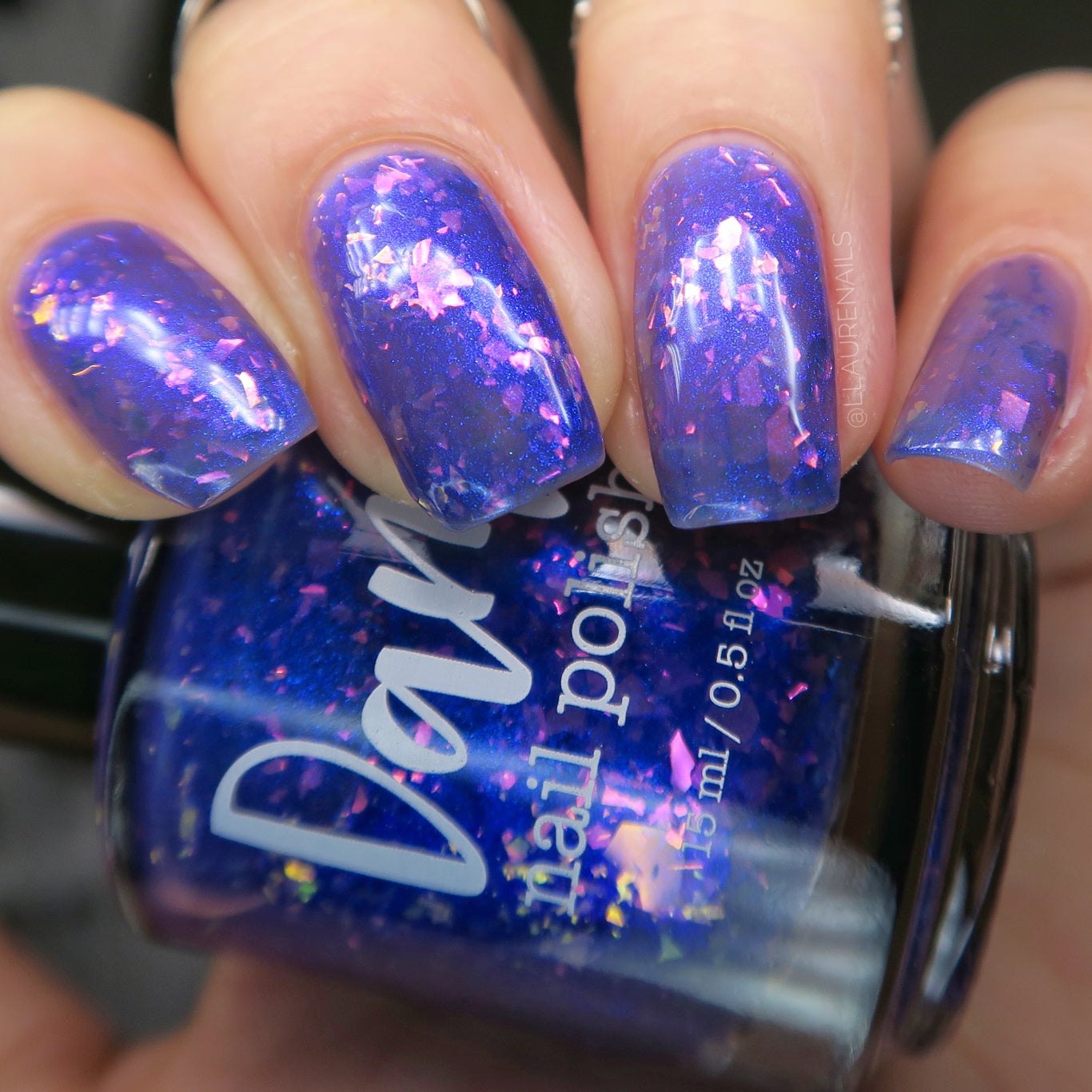 Merry February - Purple Flakie Nail Polish - Limited Edition Polished Jewel Society Facebook Group Custom - Dam Nail Polish