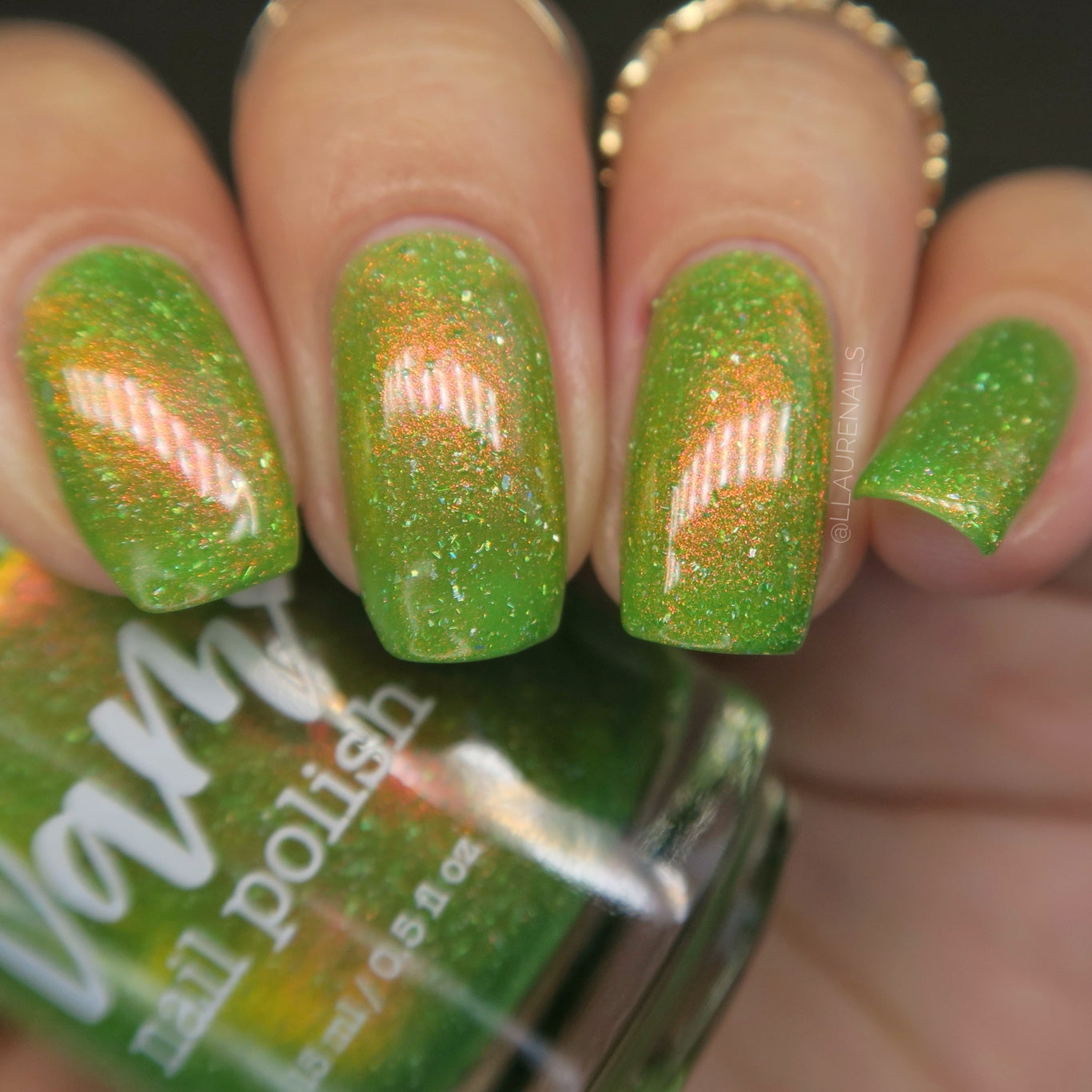 Nerd Out in Akihabara - Green Shimmer Polish - Journey Through Japan Collection - Dam Nail Polish