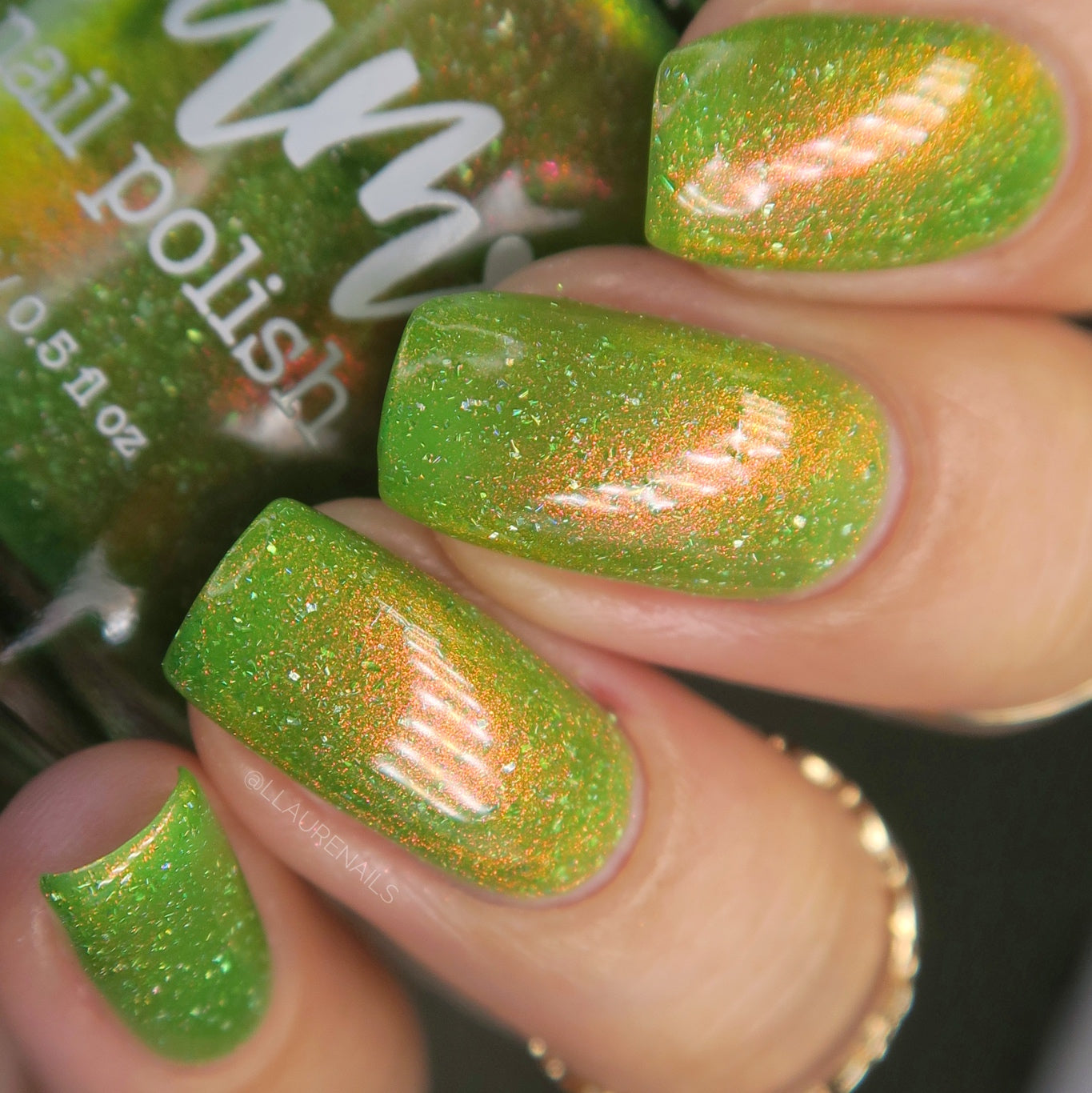 Nerd Out in Akihabara - Green Shimmer Polish - Journey Through Japan Collection - Dam Nail Polish