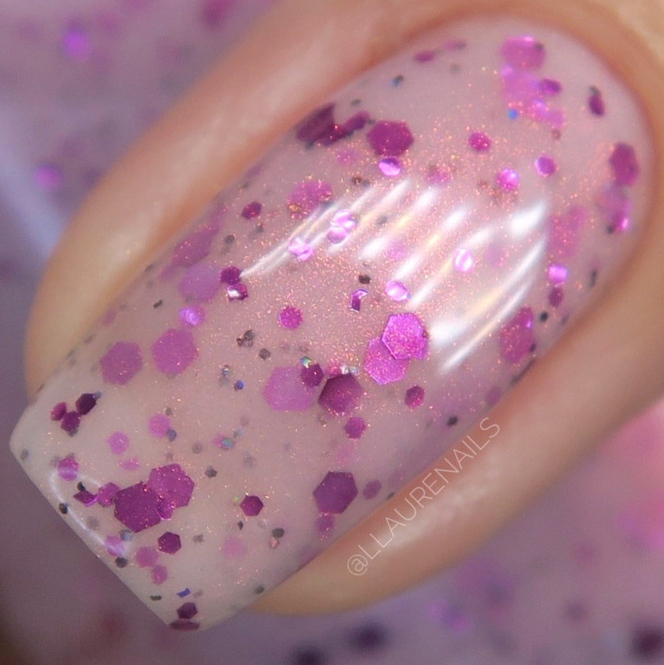 Passionfruit Attitude - Light Pink Crelly - Glitter Nail Polish - Shimmer Nail Polish - Sweet Sips Collection - Dam Nail Polish