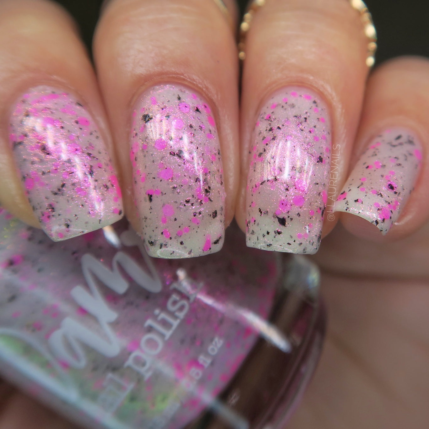 Shimmer Storm - White Crelly - Pink Glitter Nail Polish - Stormy Siblings Collection - Dam Nail Polish