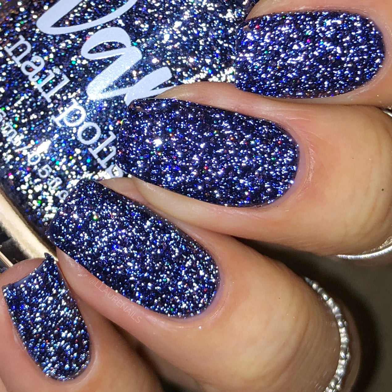 What a Batty - Blue Reflective Glitter Nail Polish - Bitten Collection - Dam Nail Polish